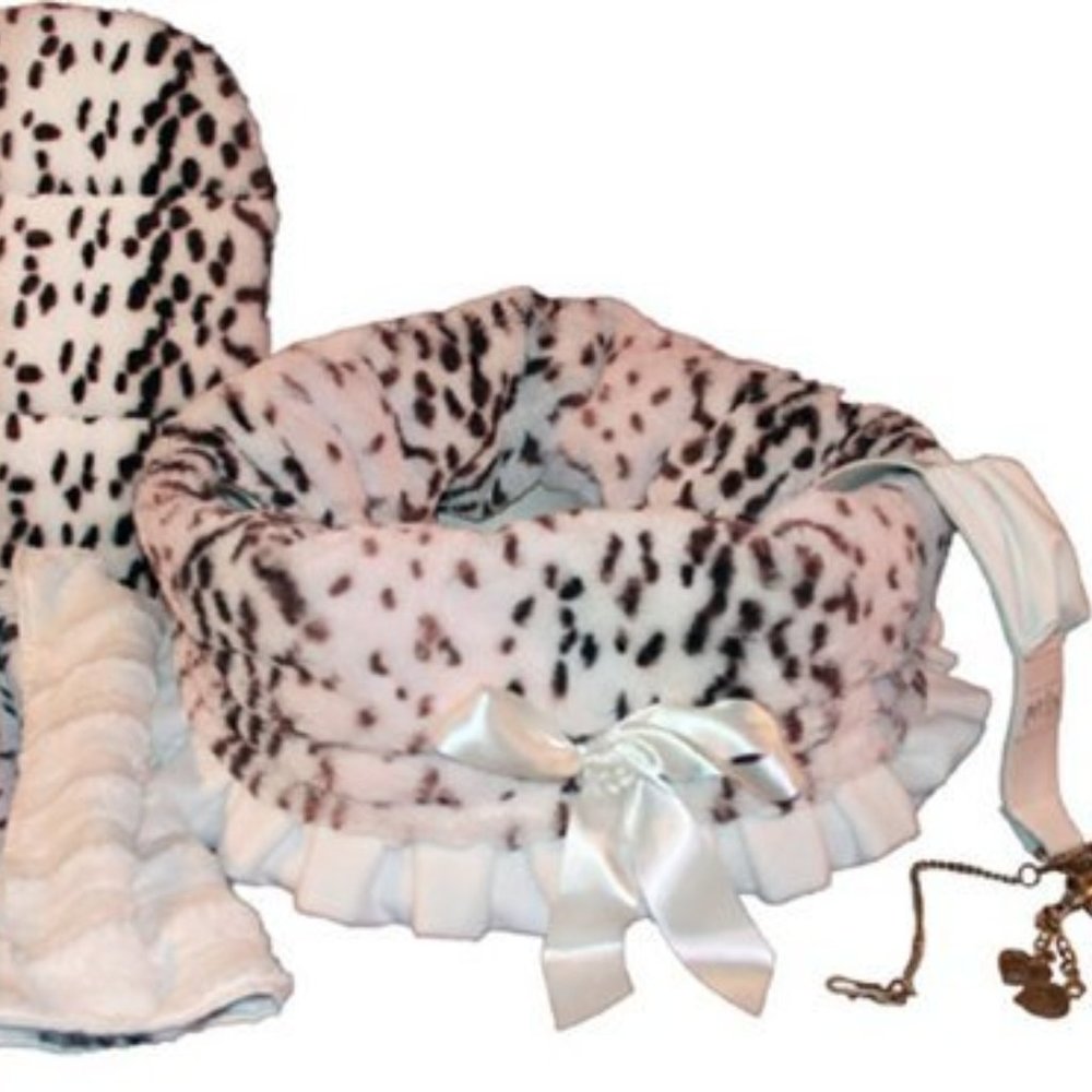 Luxury Soft 3-in-1 Reversible Leopard Pet Travel Carrier, Bed & Car Seat